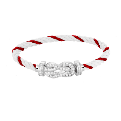 [Jesse jewelry]CHANCE LARGE 8 FIGURE BUCKLE FULL DIAMOND BRACELET SILVER