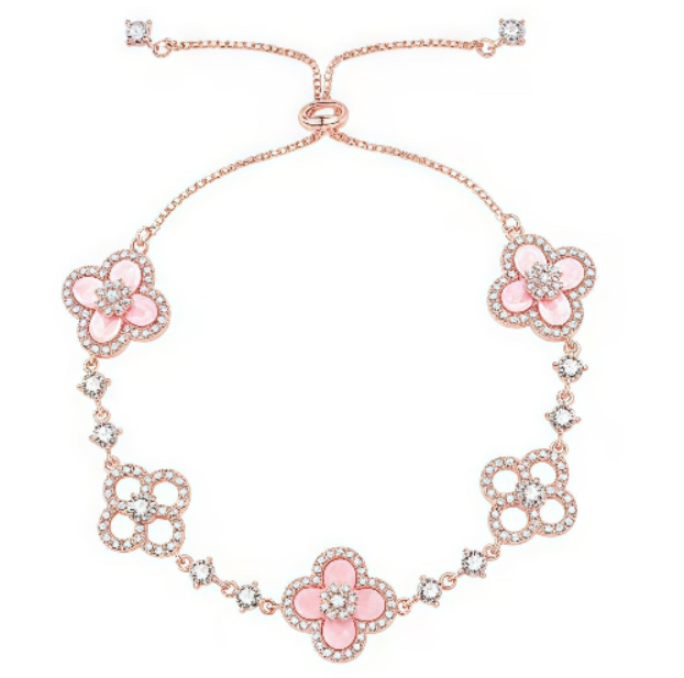 [Jesse jewelry]CLOVER 5 MOTIF PINK BLUE RED WHITE BRACELET