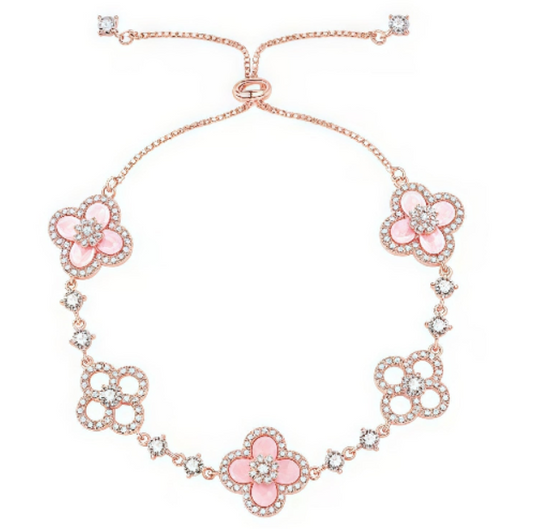 [Jesse jewelry]CLOVER 5 MOTIF PINK BLUE RED WHITE BRACELET