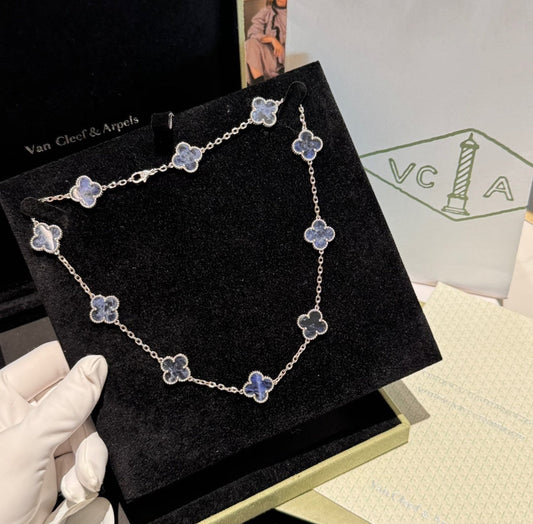 [Jesse jewelry]CLOVER 10 MOTIFS BIDE STONE NECKLACE