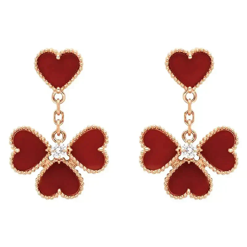 [Jesse jewelry]SWEET CLOVER CARNELIAN EARRINGS