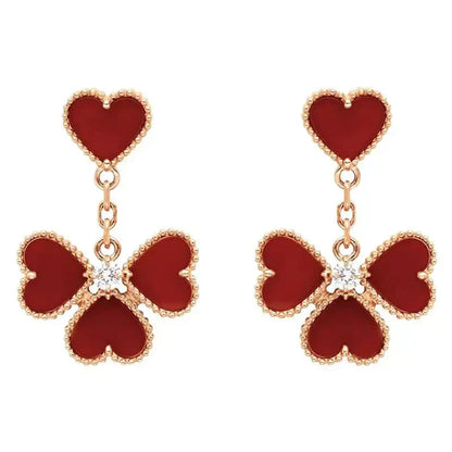 [Jesse jewelry]SWEET CLOVER CARNELIAN EARRINGS