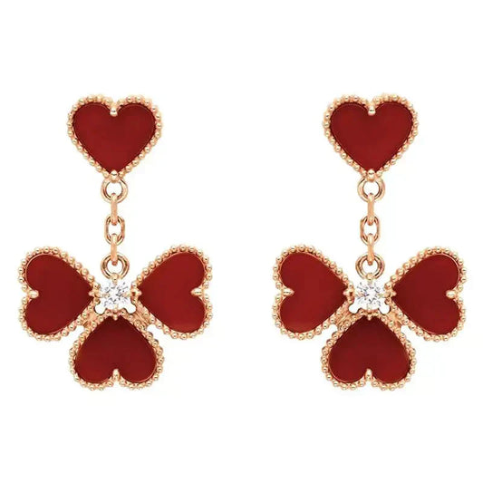 [Jesse jewelry]SWEET CLOVER CARNELIAN EARRINGS