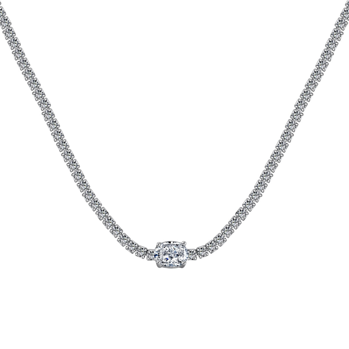 [Jesse jewelry]1.0 Carat Shining Oval Cut Necklace