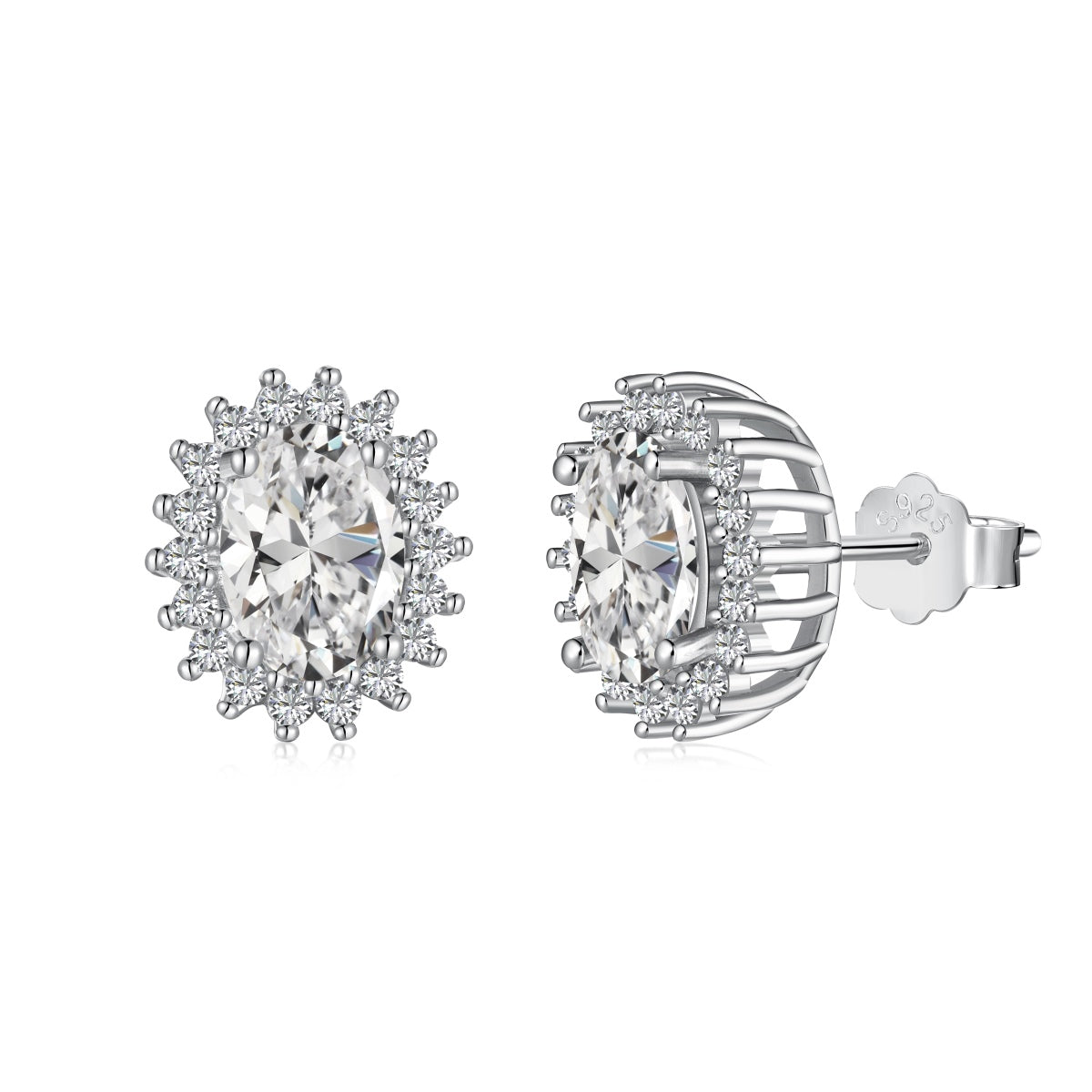 [Jesse jewelry]Delicate Radiant Oval Cut Daily Earrings