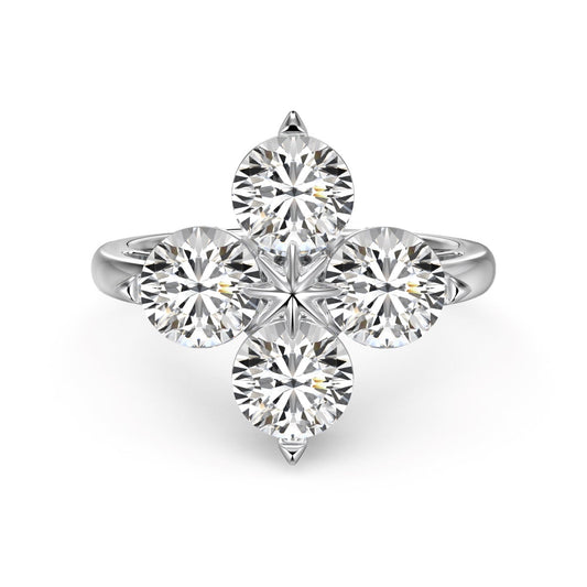 [Jesse jewelry]Four-Leaf Clover Eight-Pointed Star Ring