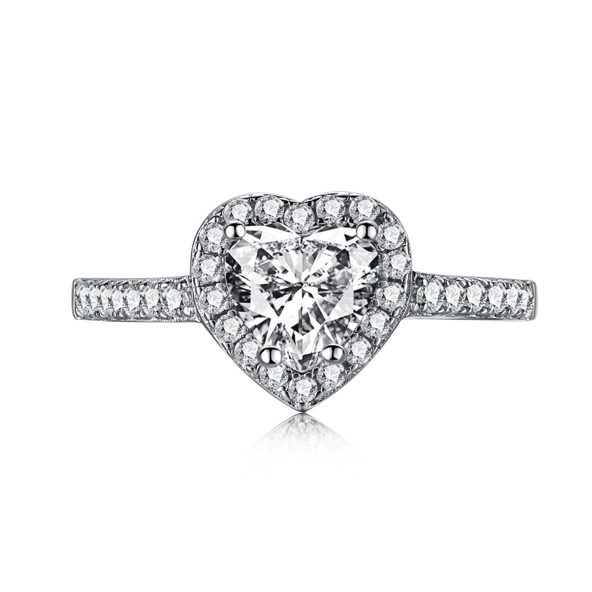 [Jesse jewelry]Eternity Splashy Romantic Heart Shape Lover Ring