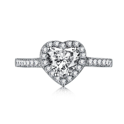 [Jesse jewelry]Eternity Splashy Romantic Heart Shape Lover Ring