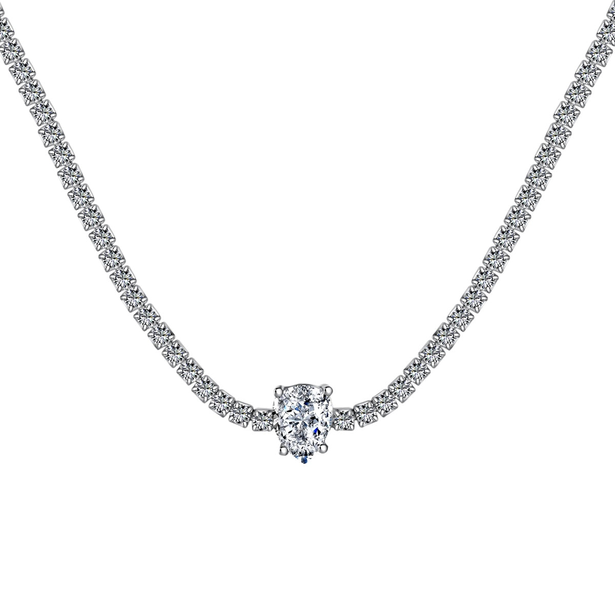 [Jesse jewelry]1.0 carat Unique Pear Cut Tennis Necklace