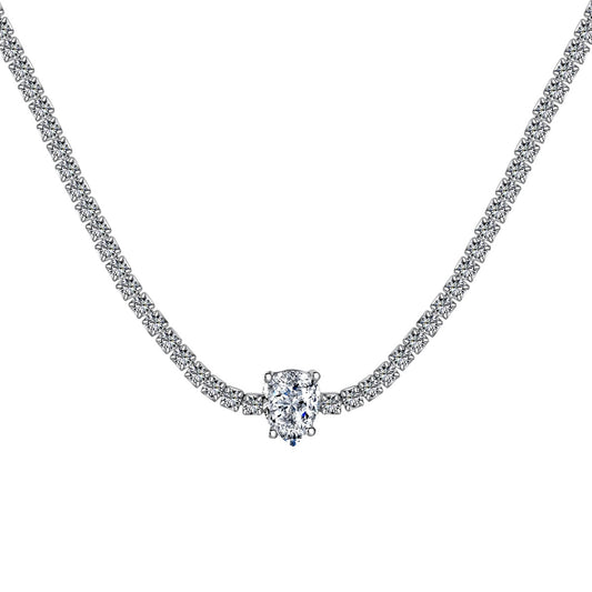 [Jesse jewelry]1.0 carat Unique Pear Cut Tennis Necklace