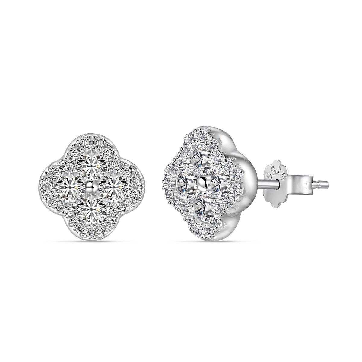 [Jesse jewelry]Four-Leaf Clover Flower Shaped Earrings