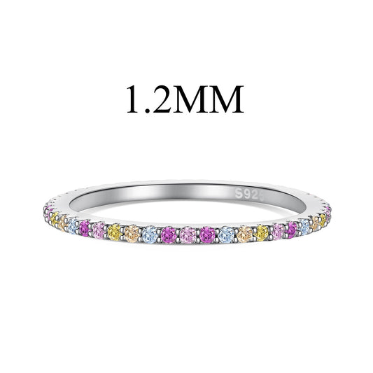 [Jesse jewelry]Ornate Colorful Round Cut Tennis Ring