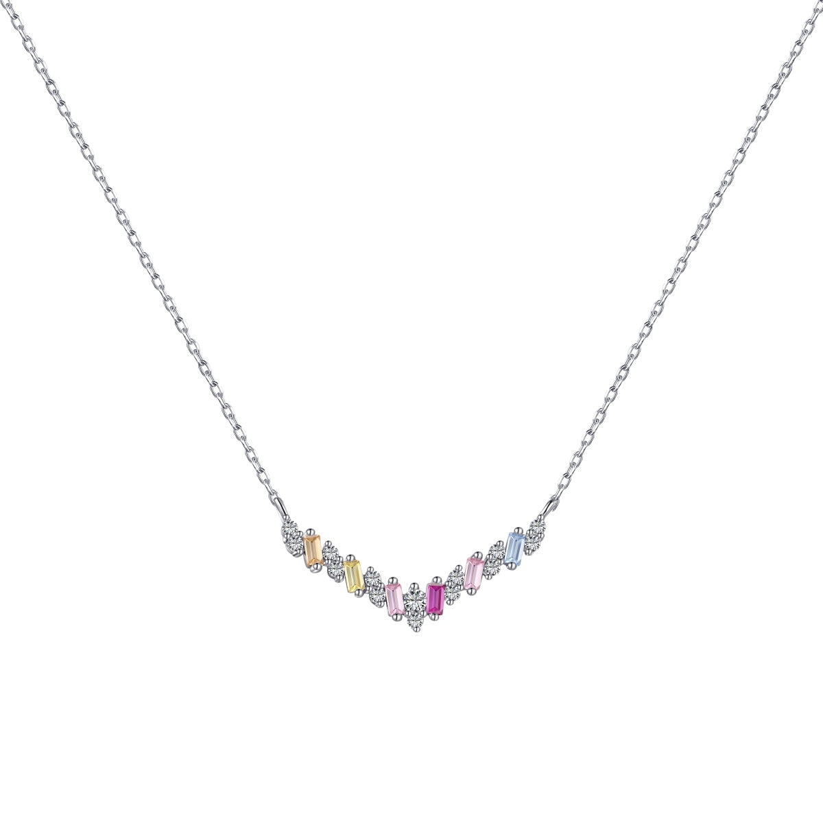 [Jesse jewelry]Dazzling Rainbow Necklace