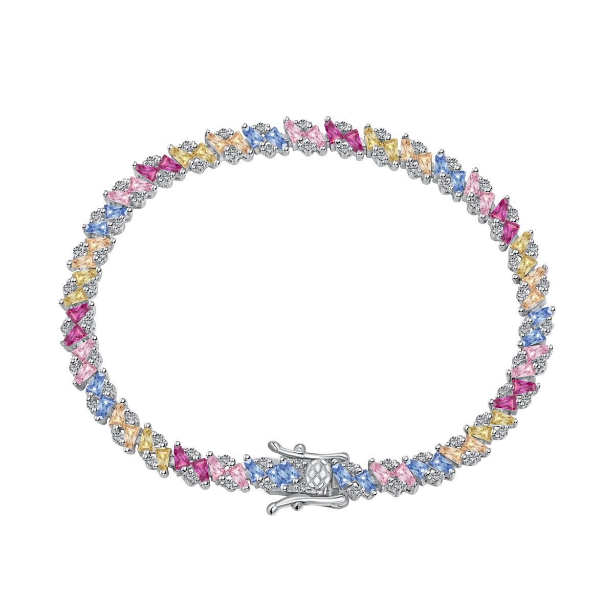 [Jesse jewelry]Ornate Sparkling Multi Cut Party Bracelet