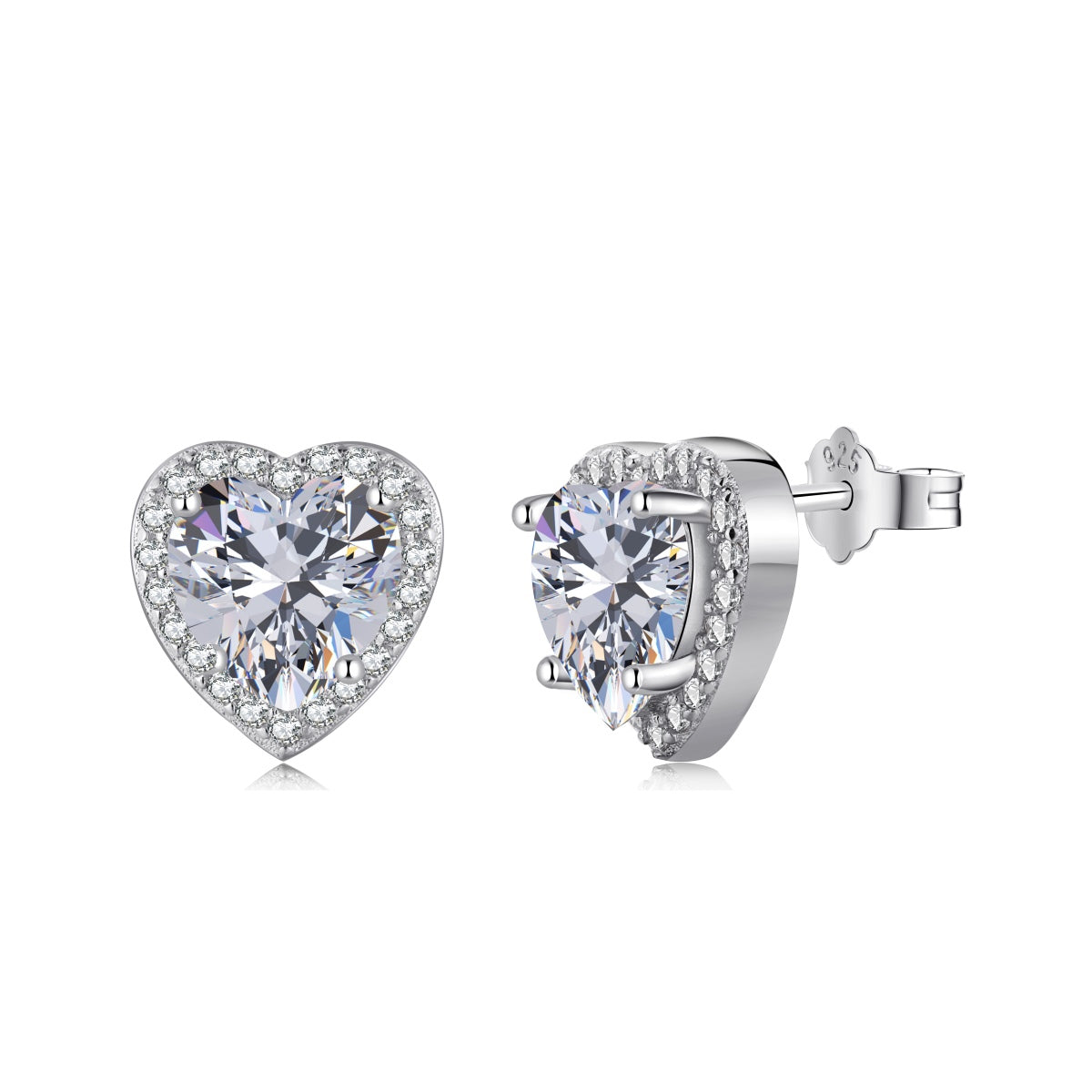 [Jesse jewelry]Sparkling Heart Shape Lover Earrings