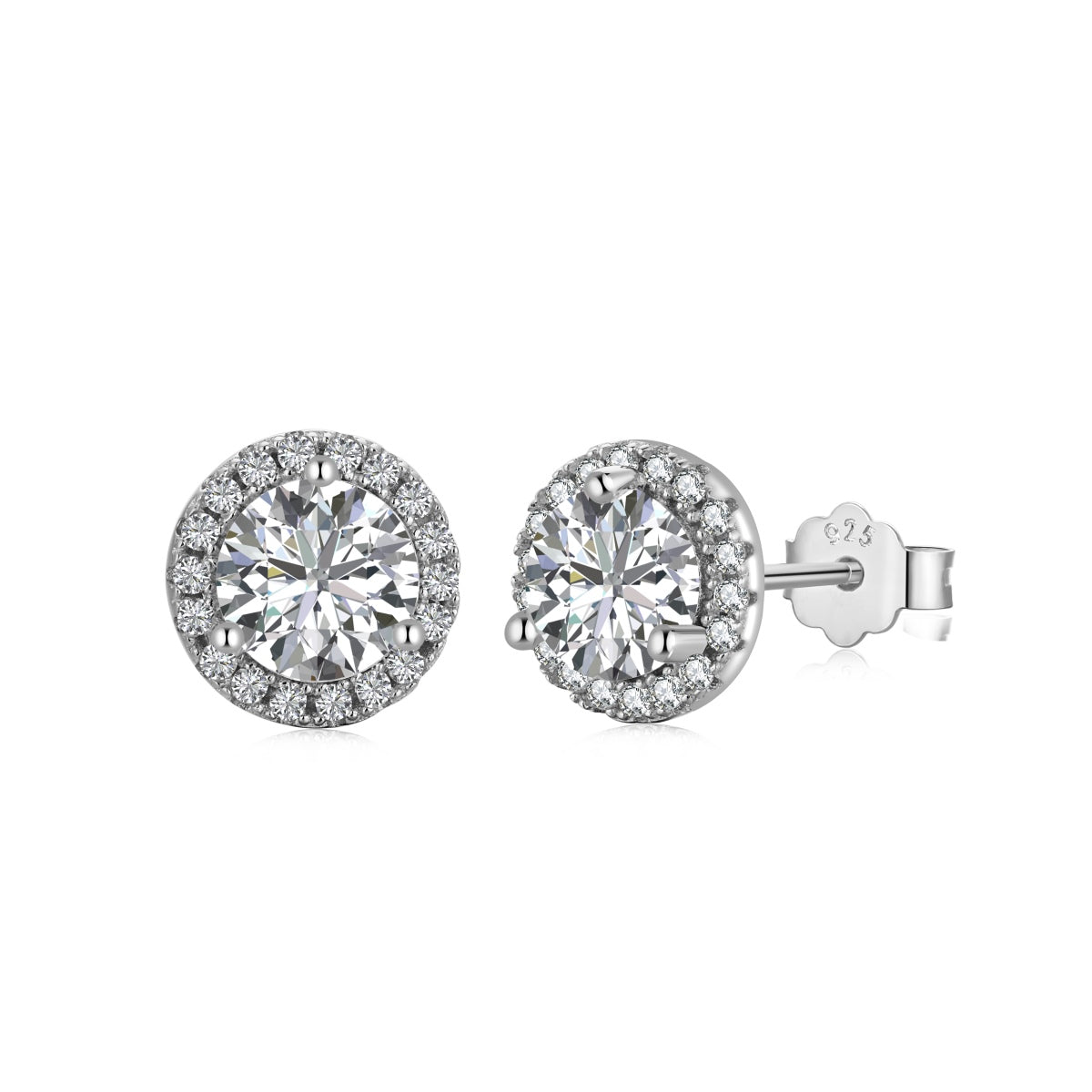 [Jesse jewelry]Classic Princess Round Shape Earrings