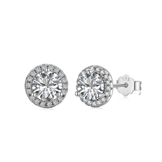 [Jesse jewelry]Classic Princess Round Shape Earrings