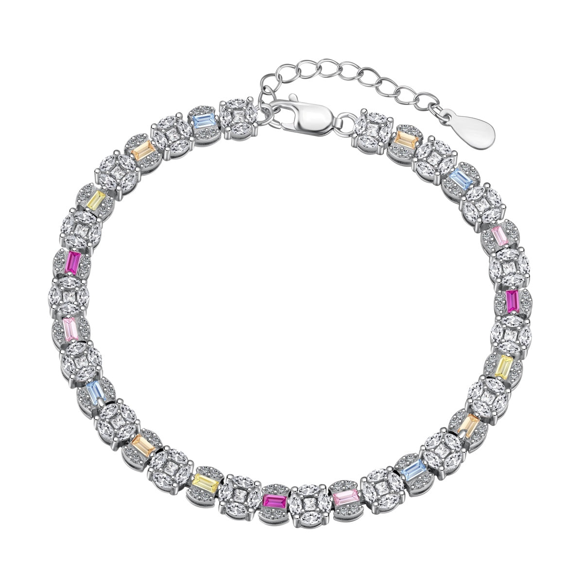 [Jesse jewelry]Dazzling Radiant Multi Cut Daily Bracelet