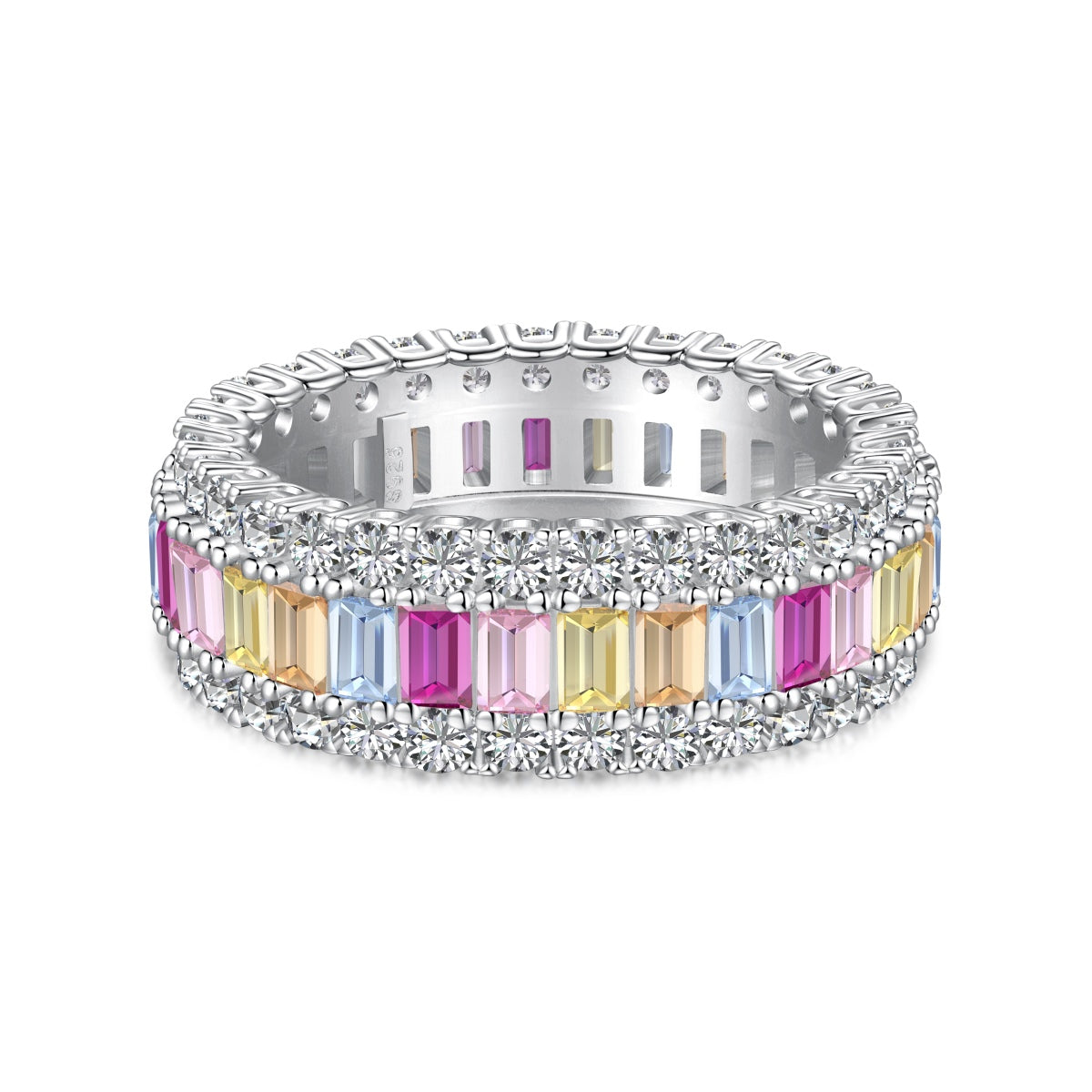 [Jesse jewelry]Dainty Colorful Radiant Cut Daily Ring