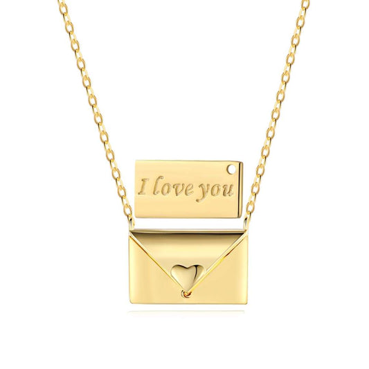 [Jesse jewelry]Envelope Heart Shape Mother's Day Necklace
