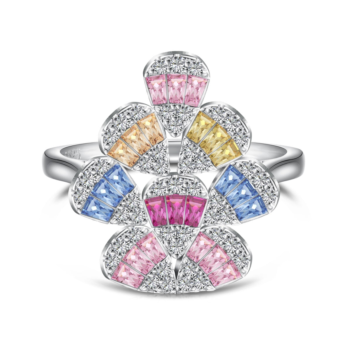 [Jesse jewelry]Sparkling Colorful Water Drop Shape Daily Ring