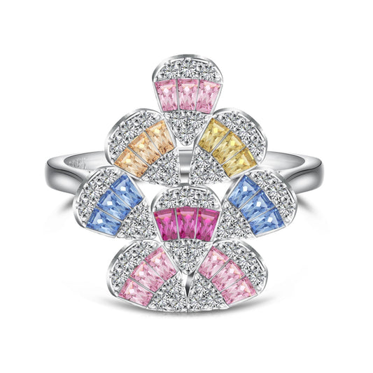 [Jesse jewelry]Sparkling Colorful Water Drop Shape Daily Ring