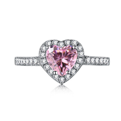 [Jesse jewelry]Eternity Splashy Romantic Heart Shape Lover Ring
