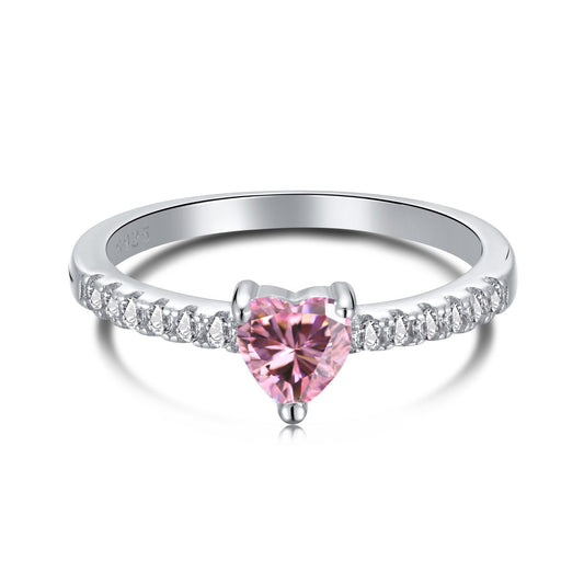 [Jesse jewelry]0.5 Carat CaratEternity Charming Heart Shape Lover Ring