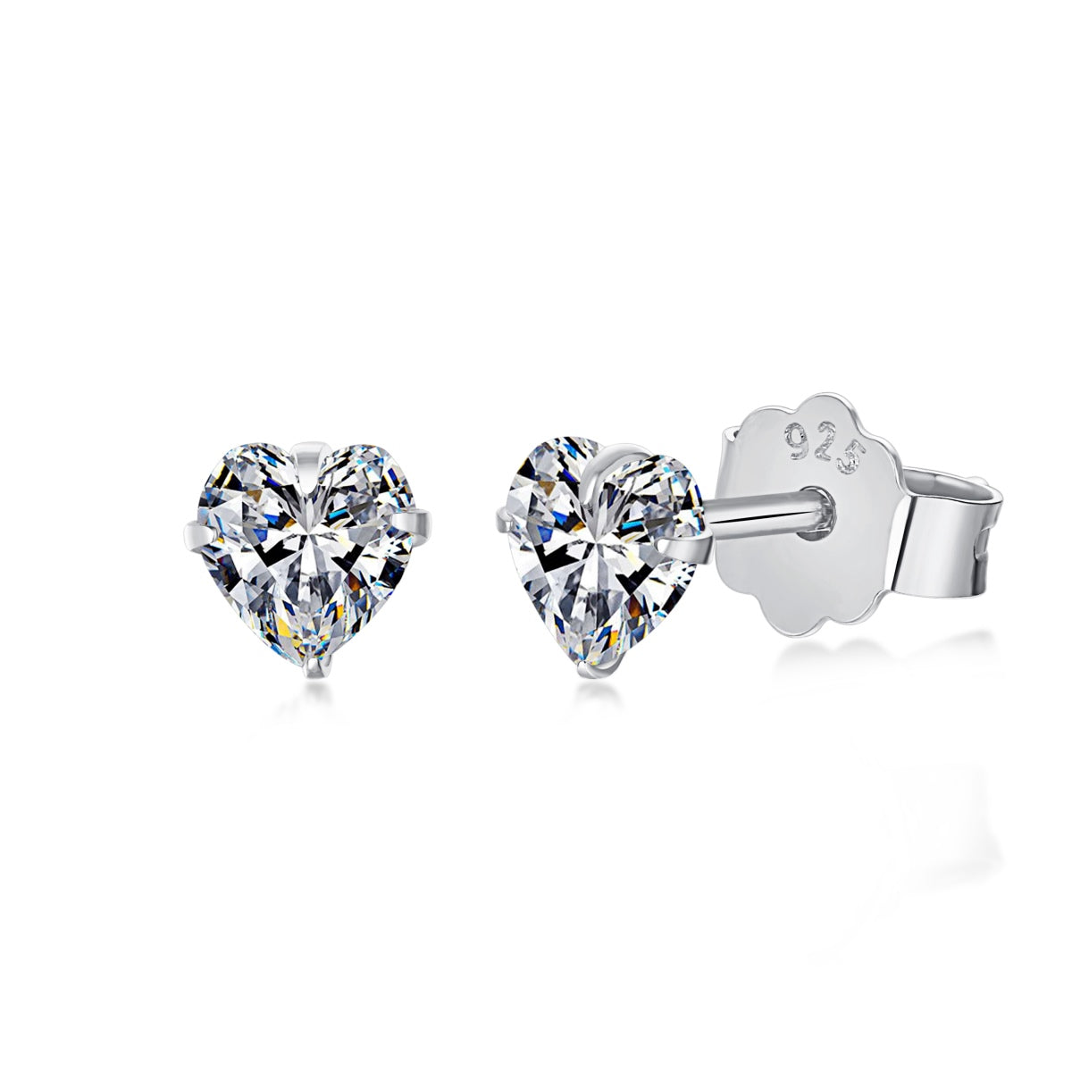 [Jesse jewelry]Sparkling Heart Shaped Simple Earrings