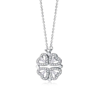 [Jesse jewelry]Ornate Heart Cut Flower Shape Necklace