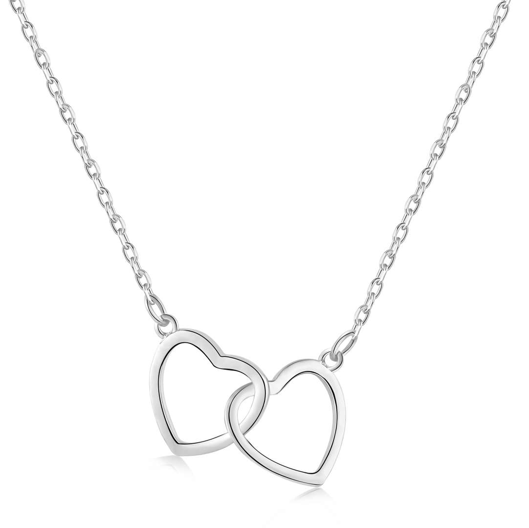 [Jesse jewelry]Sterling Silver Love Double Ring Necklace