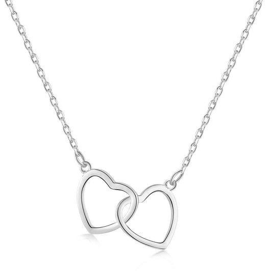 [Jesse jewelry]Sterling Silver Love Double Ring Necklace