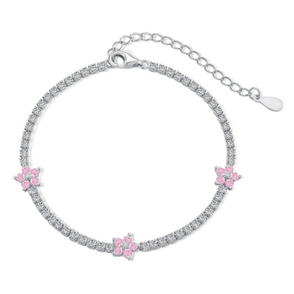 [Jesse jewelry]Sparkling Flower Shape Tennis Bracelet