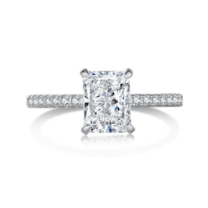 [Jesse jewelry]2.0 Carat Dazzling Sparkling Radiant Cut Party Ring