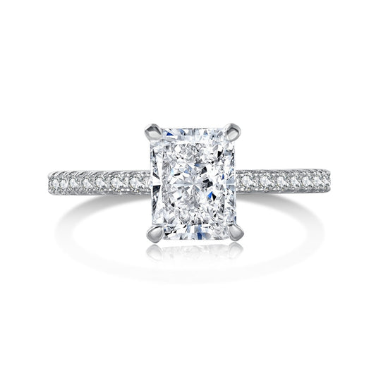 [Jesse jewelry]2.0 Carat Dazzling Sparkling Radiant Cut Party Ring