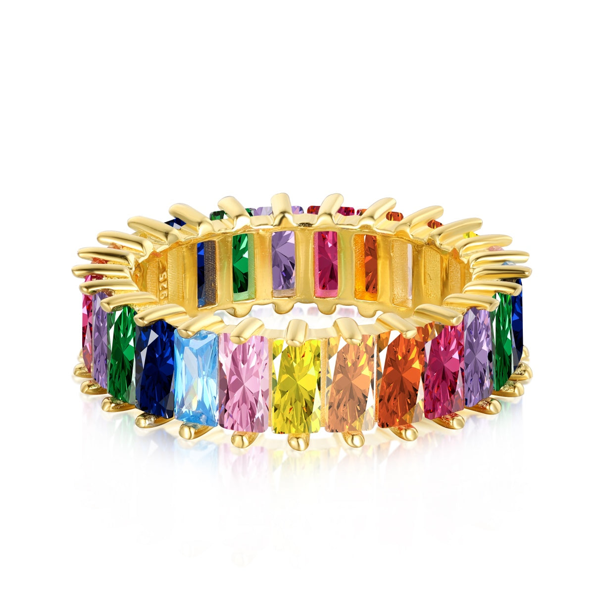 [Jesse jewelry]Unique Colorful Radiant Cut RIng