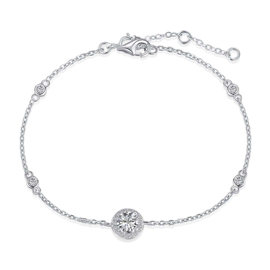 [Jesse jewelry]Dazzling Round Cut Shape Bracelet