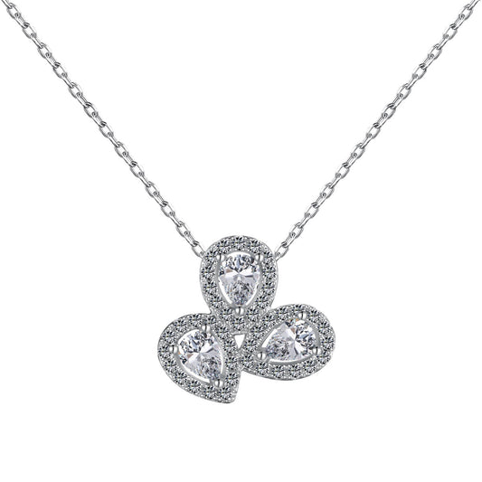 [Jesse jewelry]Elegant Flower Shape Pear Cut Necklace