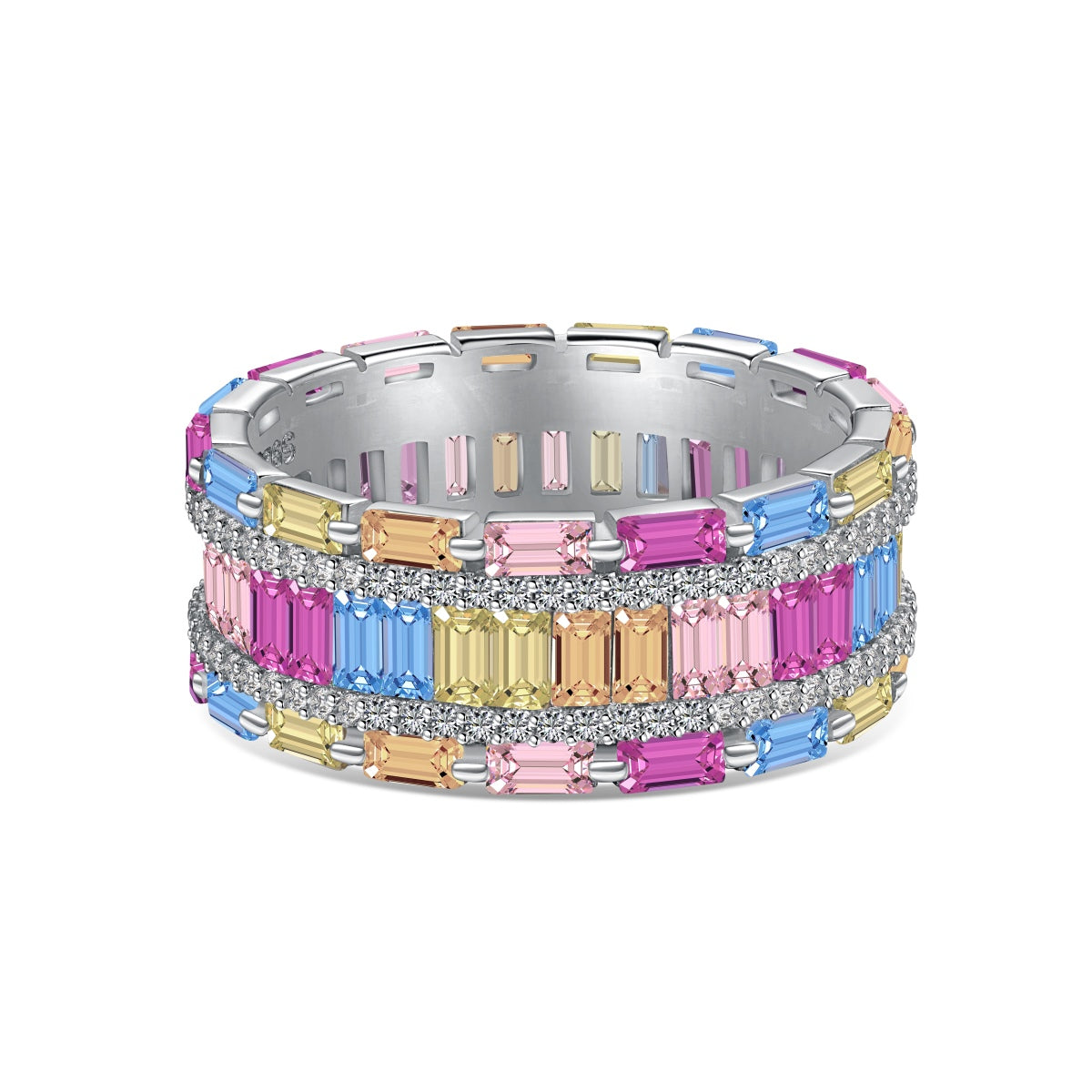 [Jesse jewelry]Dazzling Colorful Radiant Cut Party Ring