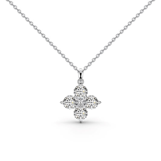 [Jesse jewelry]Four-Leaf Clover And Eight-Pointed Star Necklace