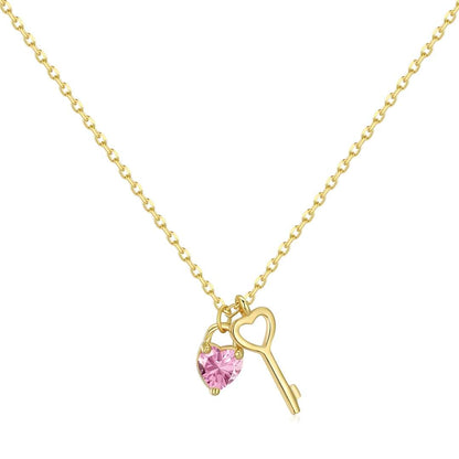[Jesse jewelry]Unique Heart Shape Key Pendent Necklace