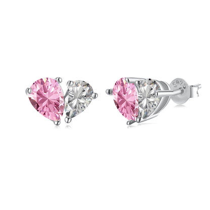 [Jesse jewelry]Dazzling Elegant Heart Cut Lover Earrings