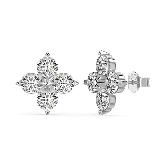 [Jesse jewelry]Four-Leaf Clover Eight-Pointed Star Earrings