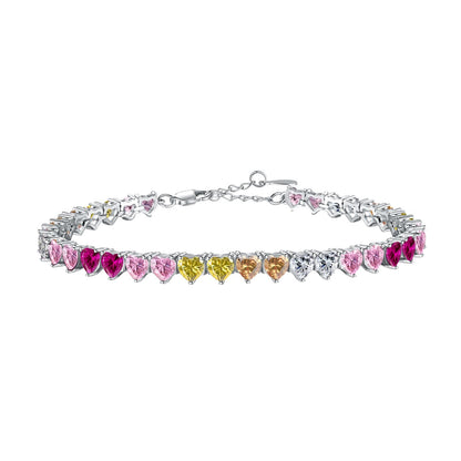 [Jesse jewelry]Luxurious Colorful Romantic Heart Shape Lover Bracelet