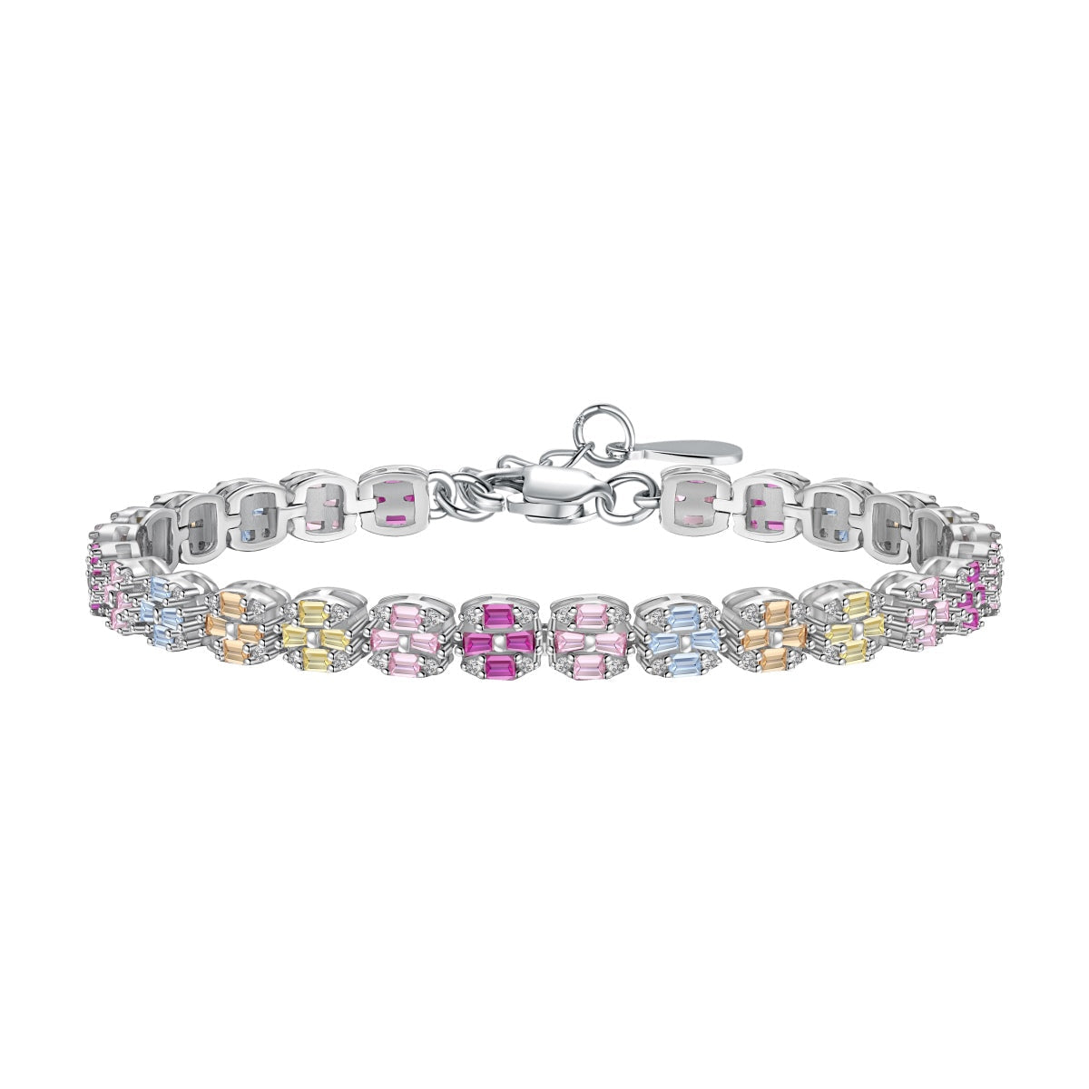 [Jesse jewelry]Delicate Colorful Emerald Cut Daily Bracelet