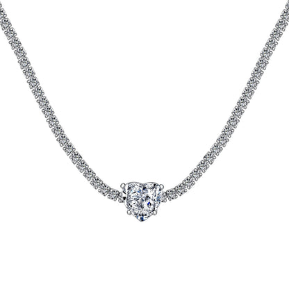 [Jesse jewelry]2.0 Carat Sparkling Tennis Heart Cut Necklace