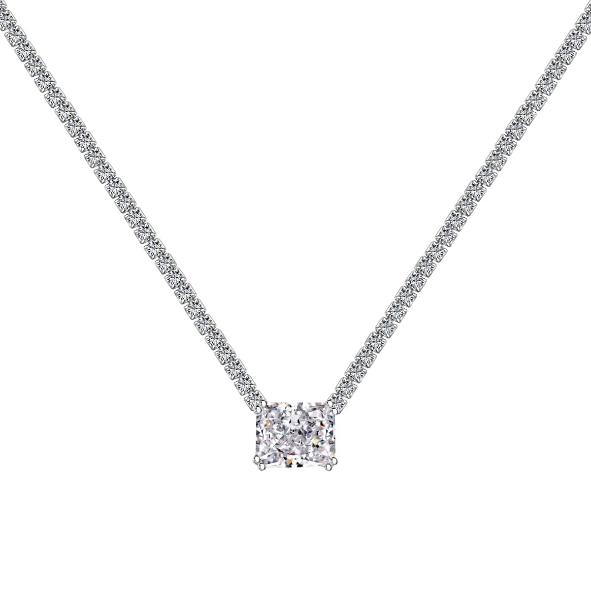 [Jesse jewelry]4.0 Carat Elegant Radiant Cut Necklace