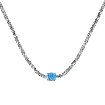 [Jesse jewelry]1.0 Carat Shining Oval Cut Necklace