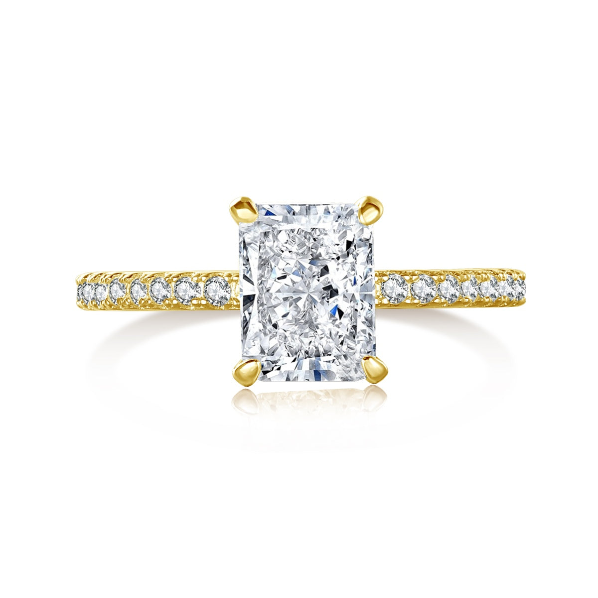 [Jesse jewelry]2.0 Carat Dazzling Sparkling Radiant Cut Party Ring