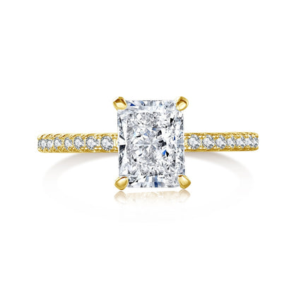 [Jesse jewelry]2.0 Carat Dazzling Sparkling Radiant Cut Party Ring